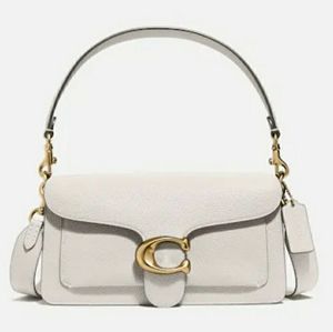Coach "Tabby" Pebbled, Polished Shoulder/CB Bag in Chalk 2 (*Authentic & BNWT)
